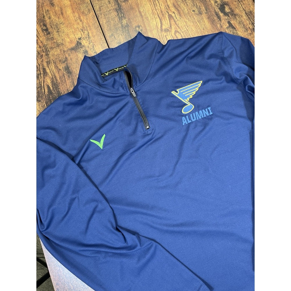 St Louis Blues Alumni NHL 1/4 Zip Men's Large By Verberg